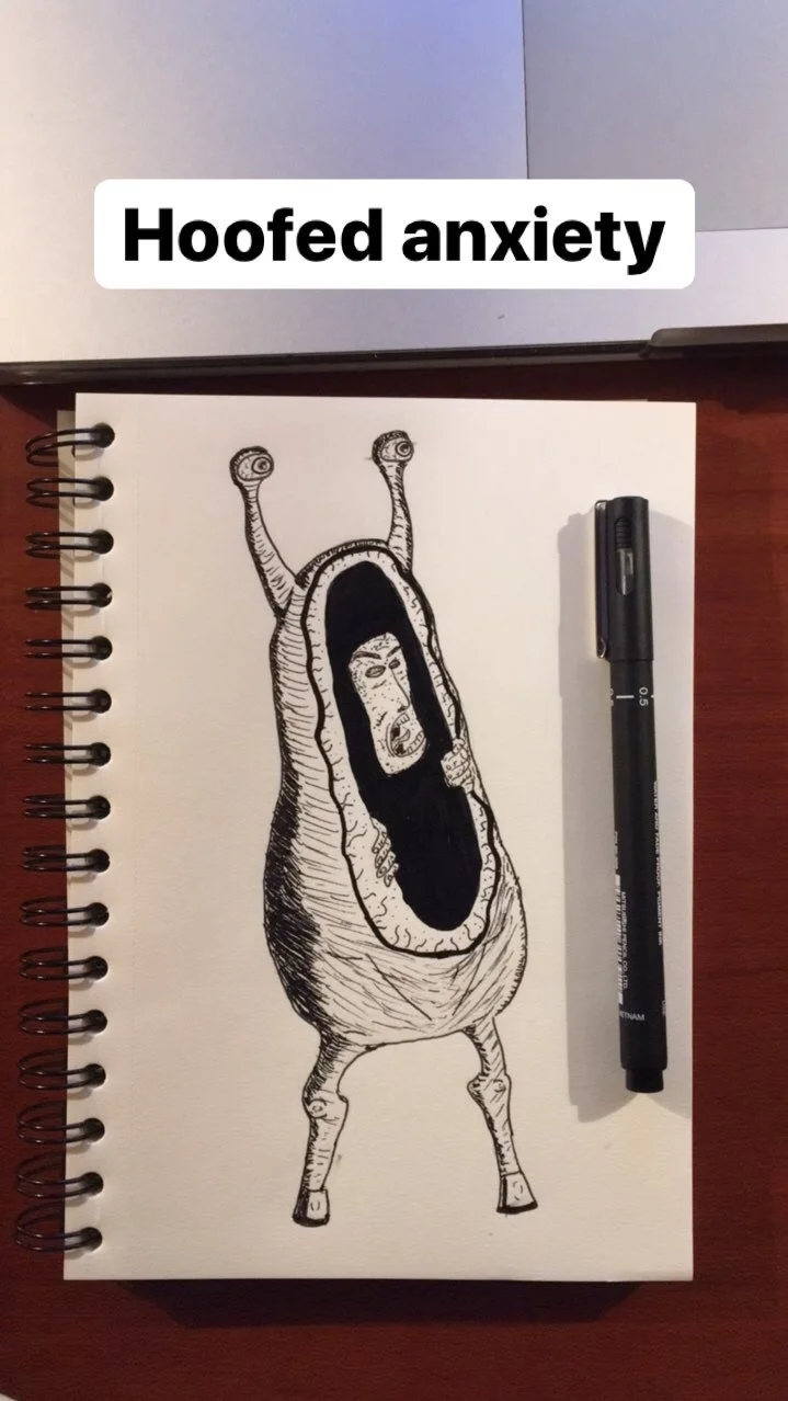 Hoofed anxiety, a drawing by Can Yıldız