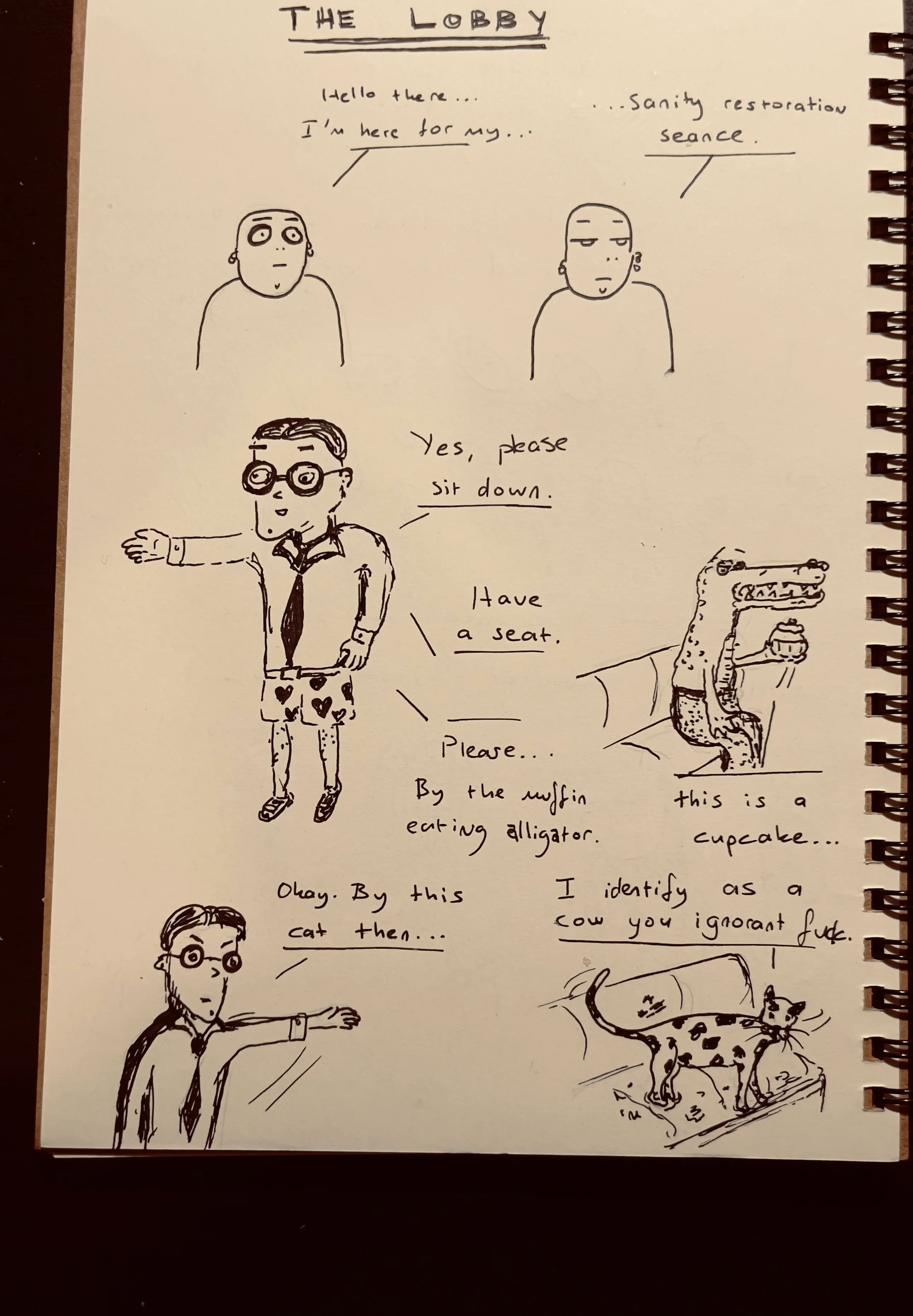 The Lobby, page 1, a drawing by Can Yıldız